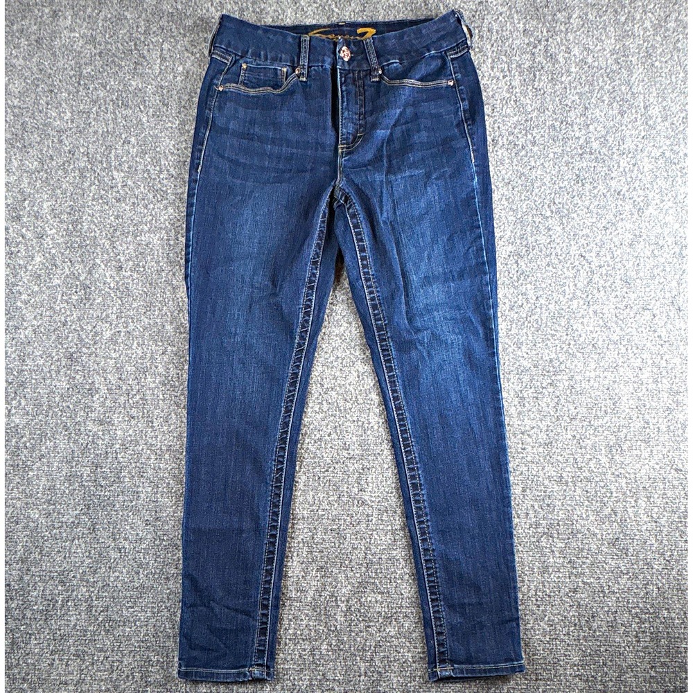 Seven7 Tummyless High Rise Skinny Jeans 8 Dark Wash Slimming Stretch Control